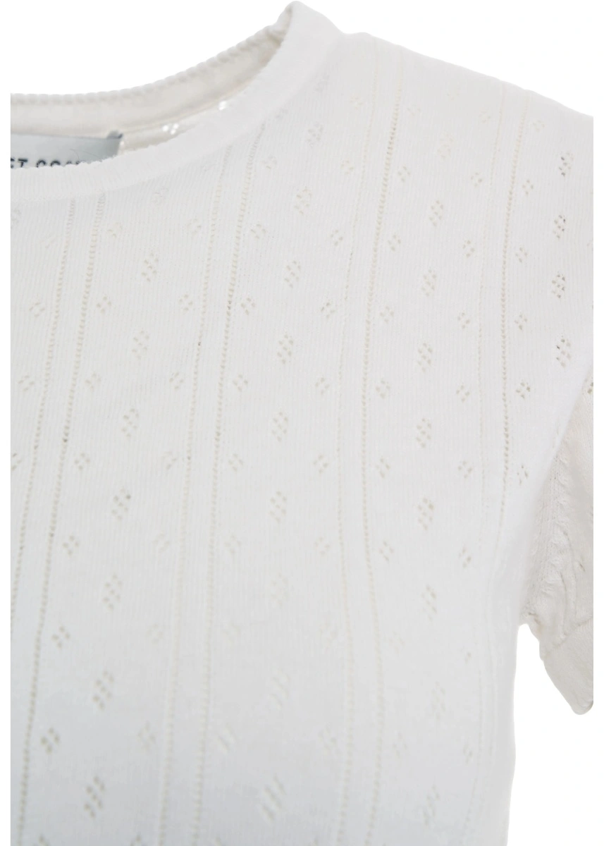 Tricou Soft Goat alb 'Pointelle' - Img 4