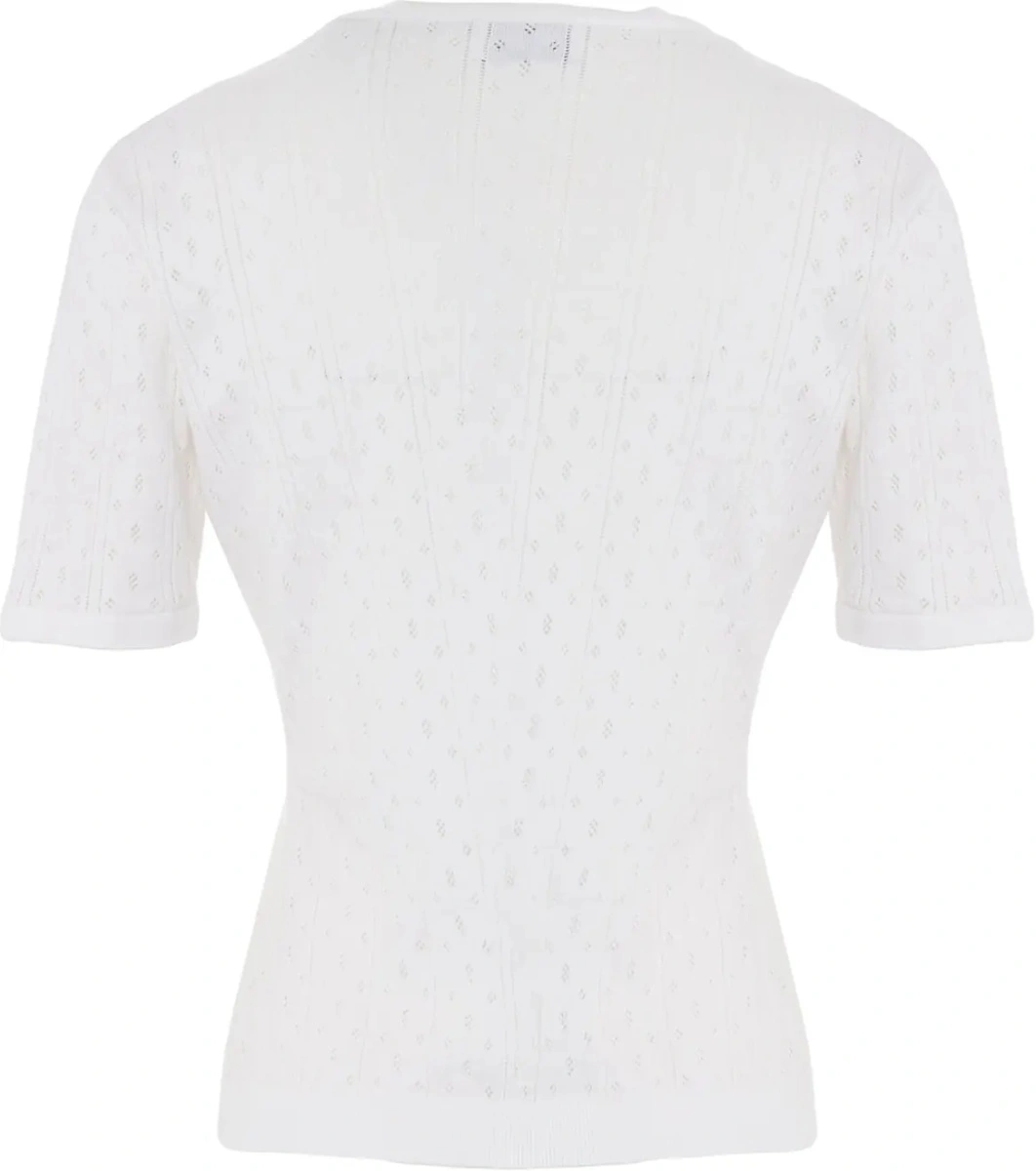 Tricou Soft Goat alb 'Pointelle' - Img 3
