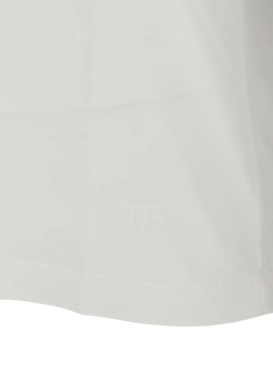 Tricou T-Shirt 'cotton silk ss' White with Round Neck in Cotton and Silk Men - Img 3