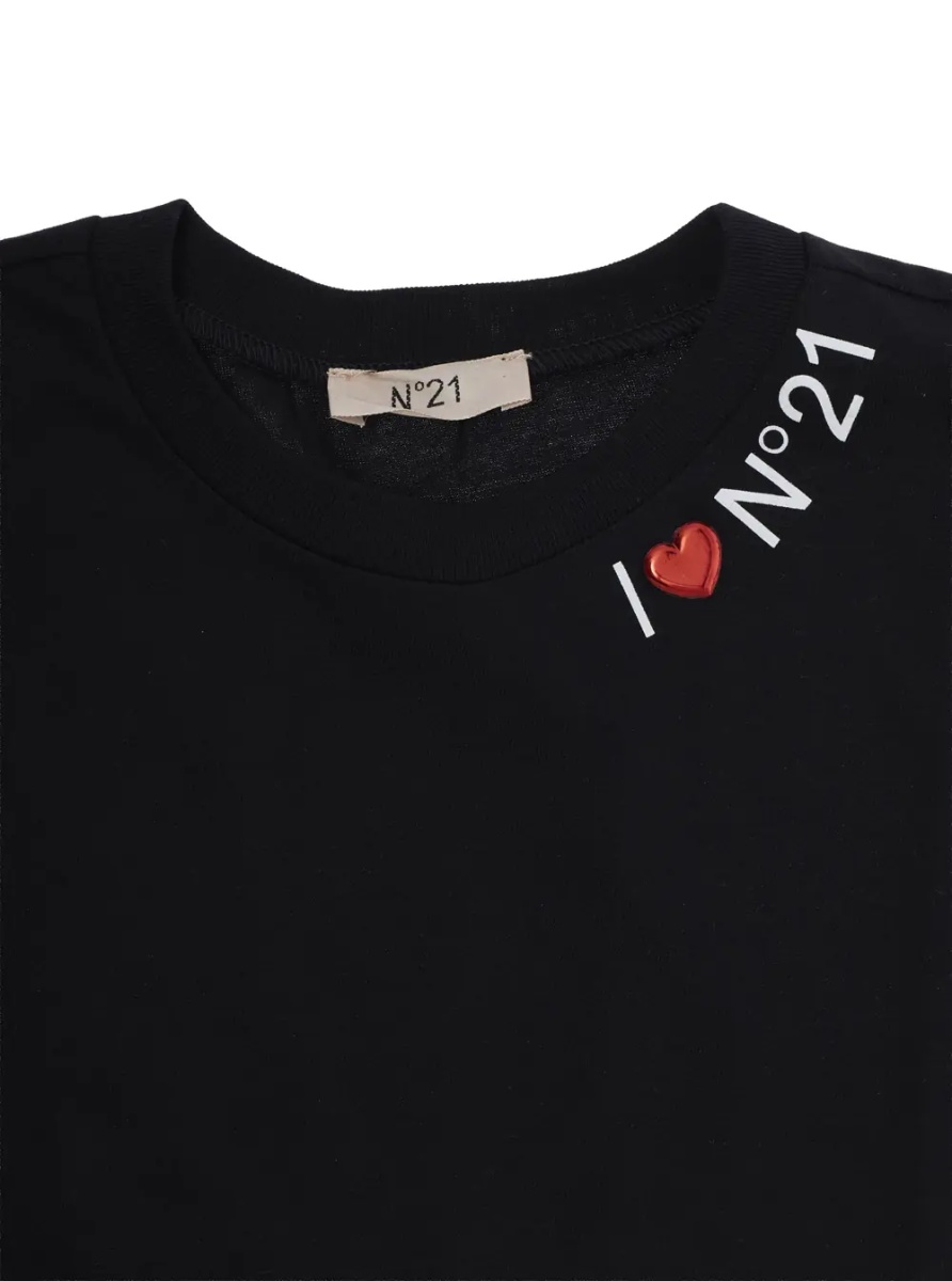 Tricou T-shirt N210GPN0153N21T298F0N900 with short sleeves and cotton, black color, unisex - Img 3