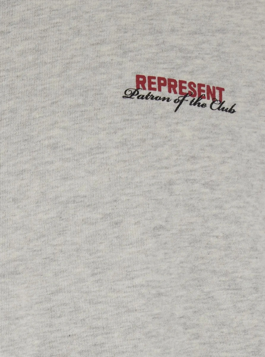 Tricou T-Shirt "Patron of the Club" Gray with Front and Back Logo Print in Men's Cotton - Img 3