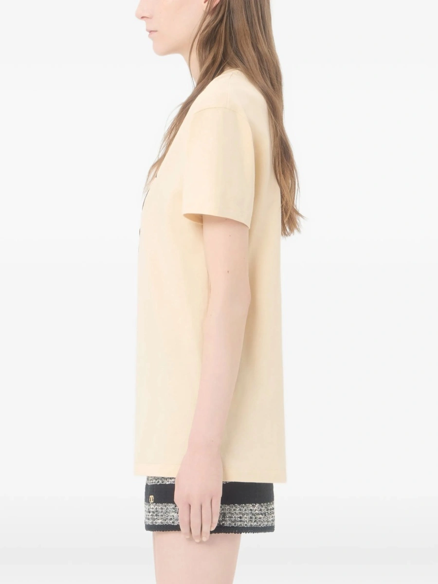 Tricou Valentino Garavani galben din bumbac - Img 5