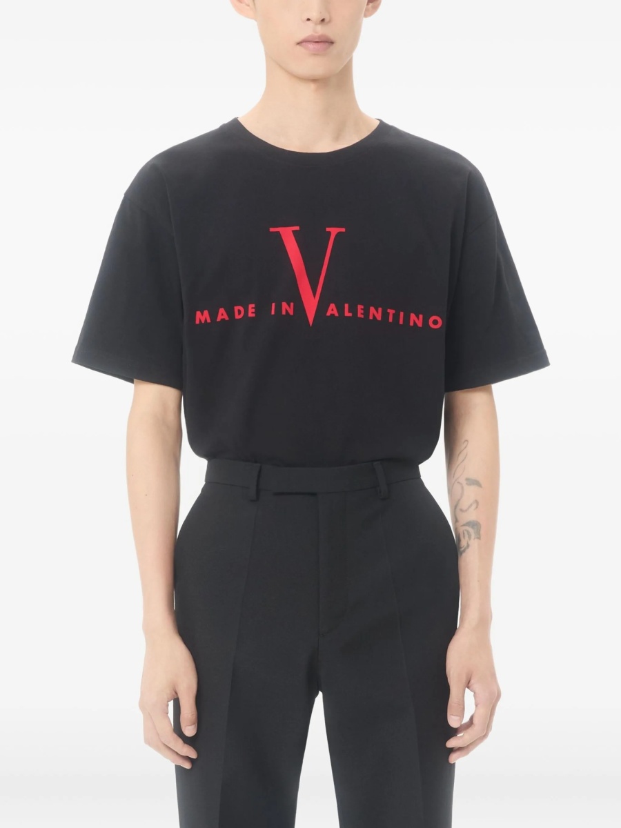 Tricou Valentino Garavani negru din bumbac - Img 3