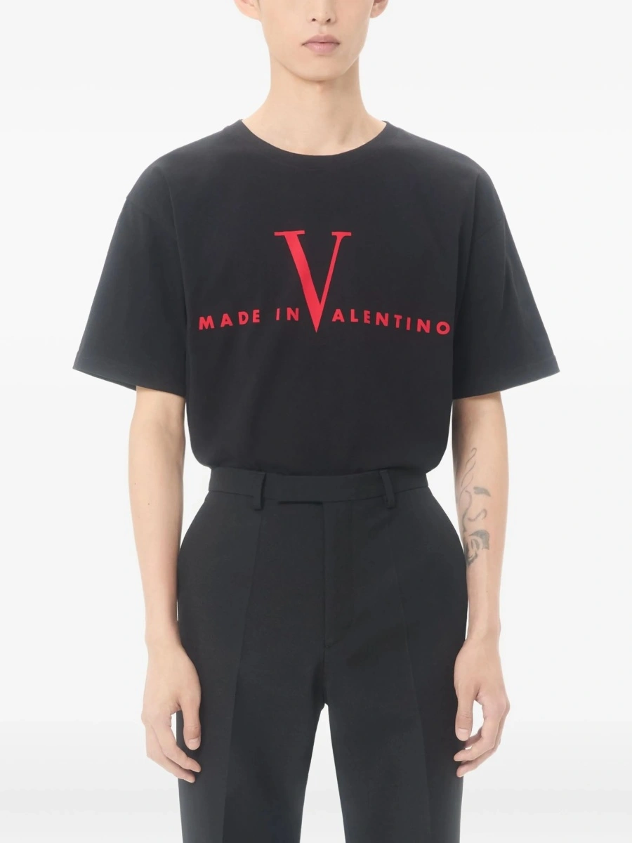 Tricou Valentino Garavani negru din bumbac - Img 3