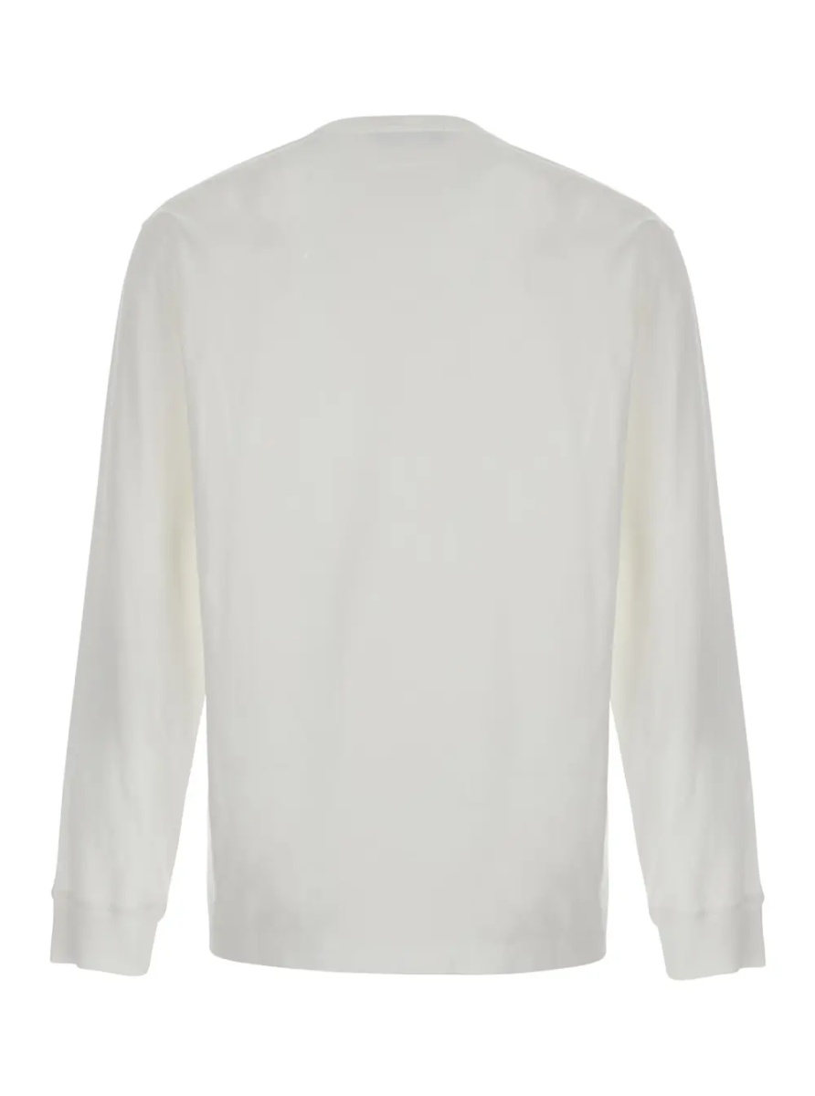 Tricou white Crew neck t-shirt with logo patch on the front in cotton for men - Img 2