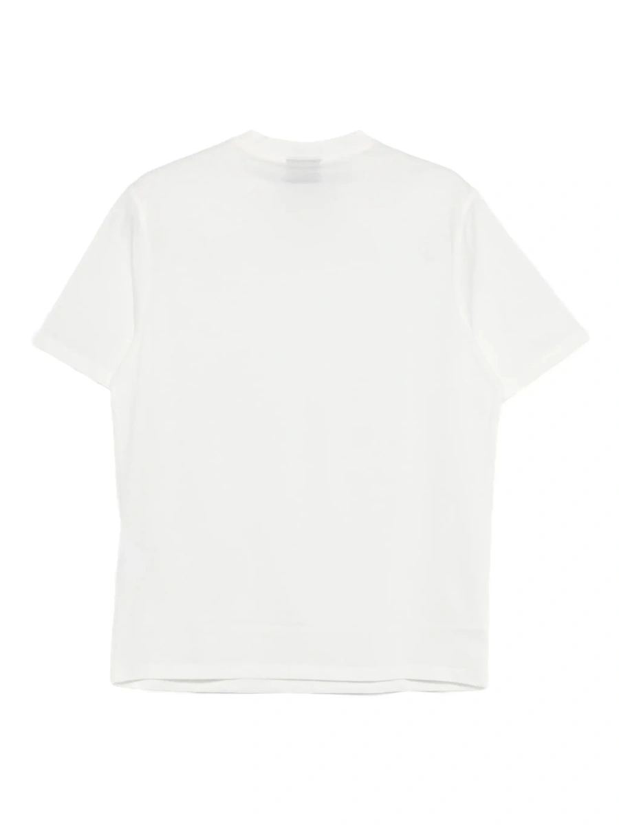 Tricou White T-Shirt with Logo Embroidery on the Front for Men - Img 4