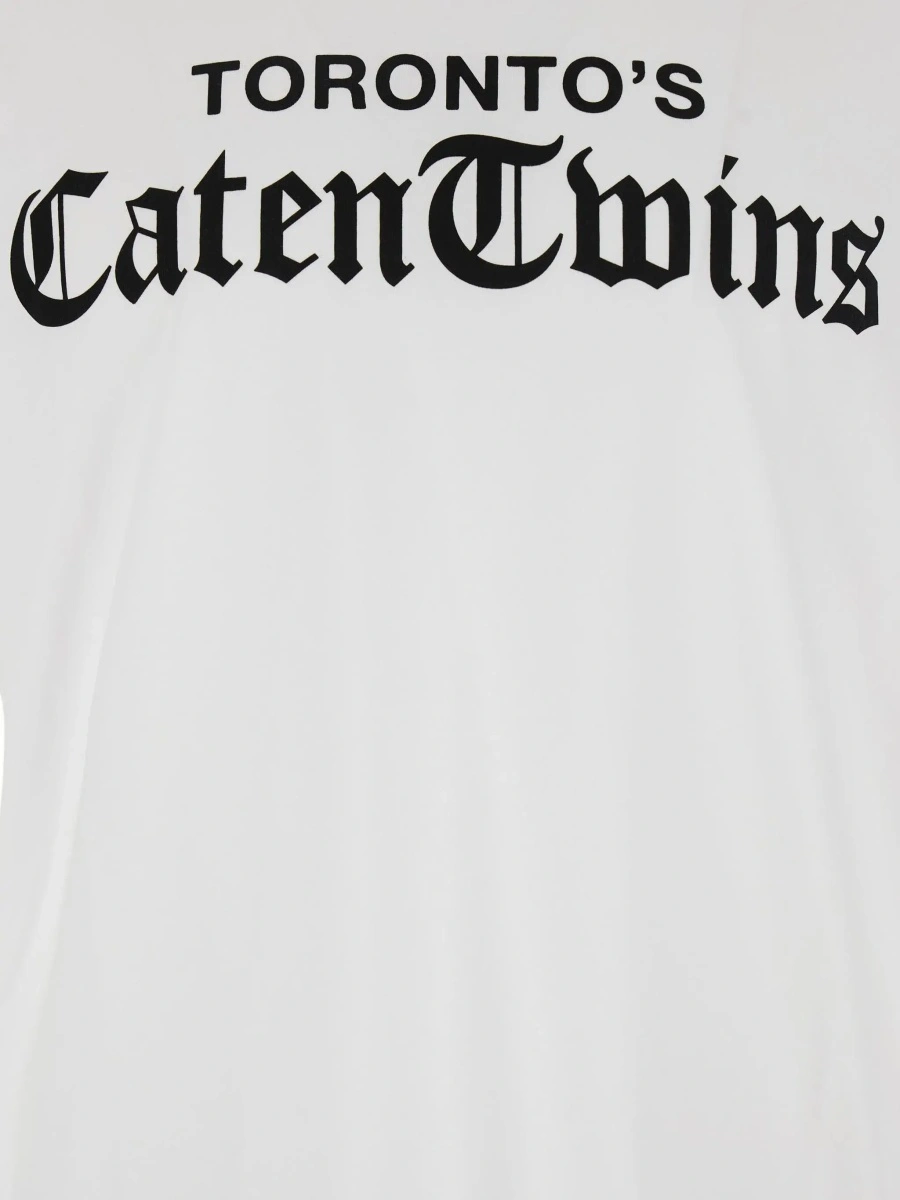 Tricou White T-Shirt with Logo on the Front in Cotton Man - Img 5