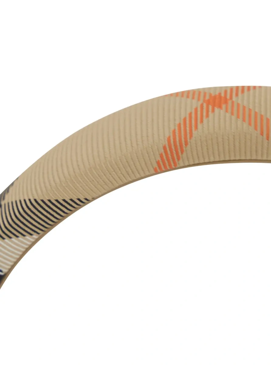 Accesorii beige Headband with check print for Girl - Img 2