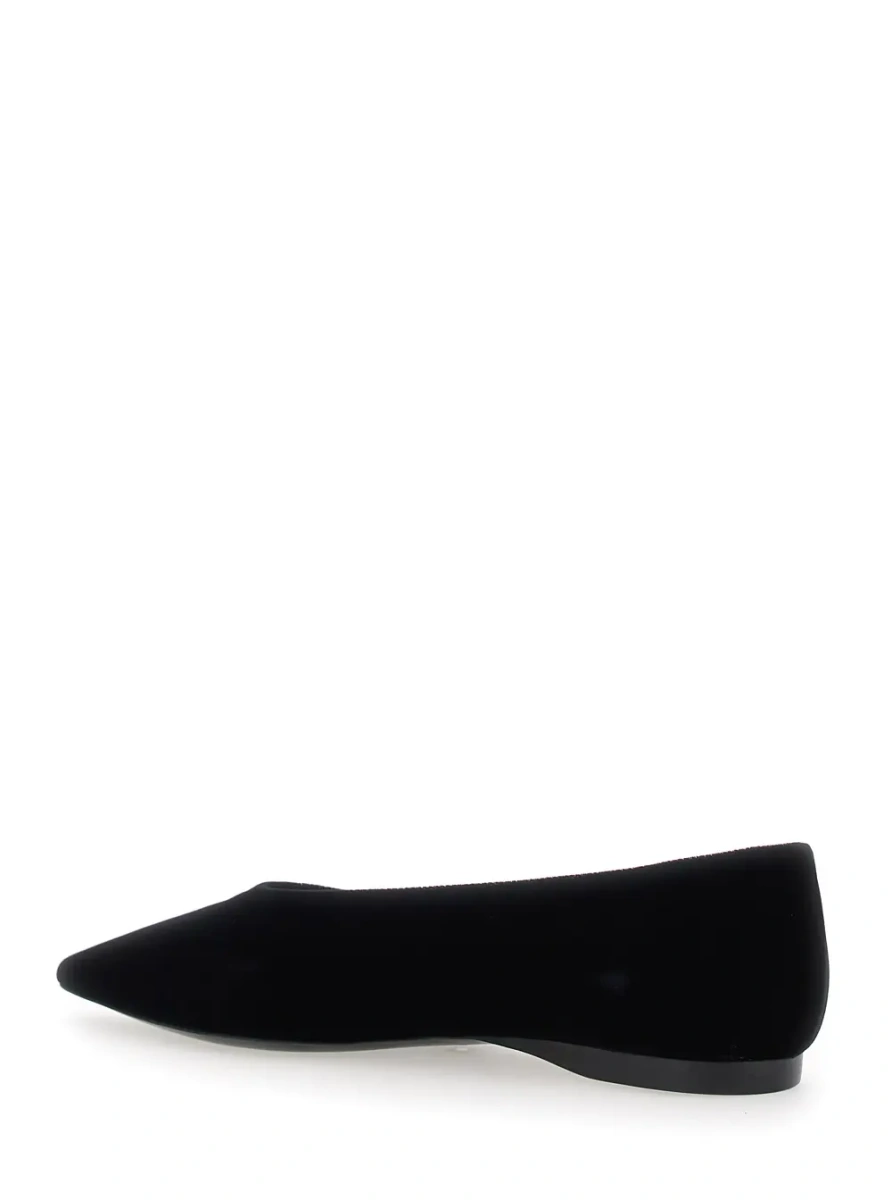 Balerini Black Ballet Shoes with Pointed Toe in Ecosuede for Women - Img 3