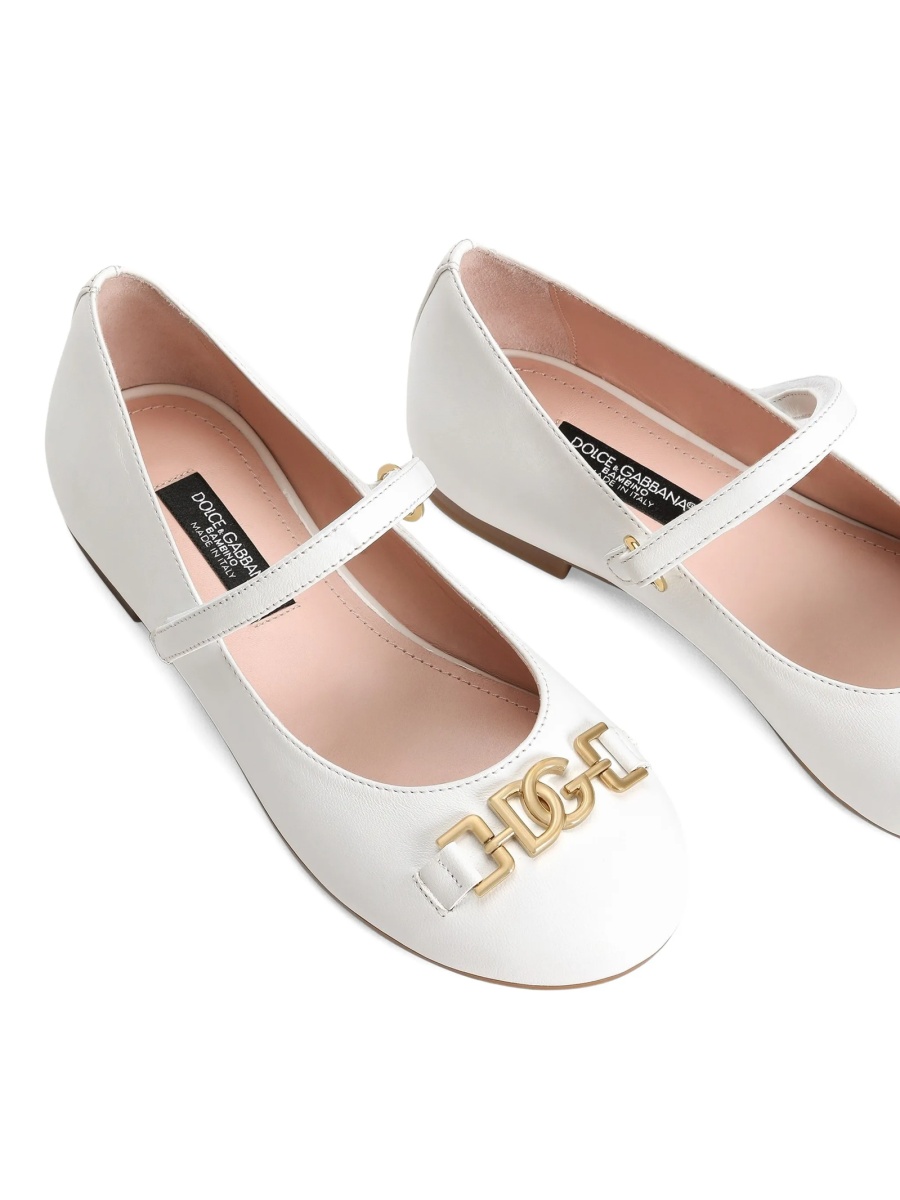 Balerini Dolce &amp; Gabbana albi din piele - Img 4