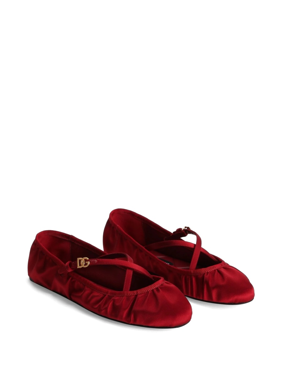 Balerini Dolce &amp; Gabbana rosii din material textil - Img 2