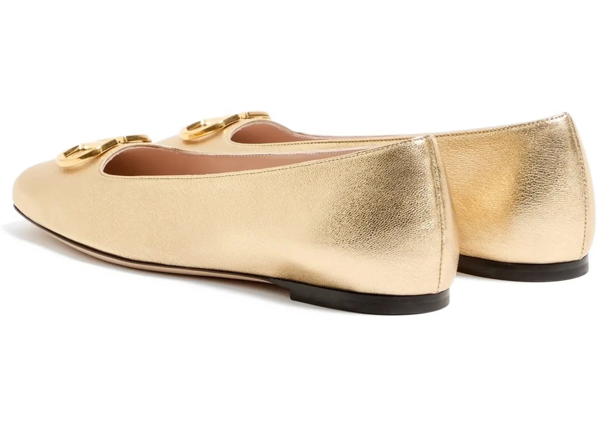 Balerini VLogo Signature laminated nappa Ballerinas - Img 8