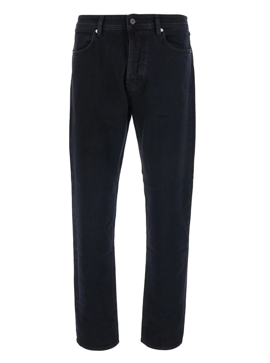 Blugi black Slim jeans with logo patch on the back in denim for men - Img 3