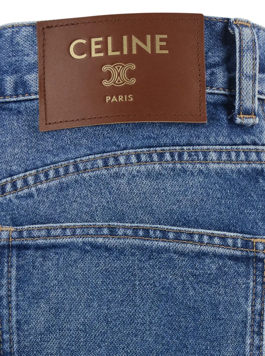 Blugi Blue High-waisted Jeans with Flared design in Denim for Women - Img 3