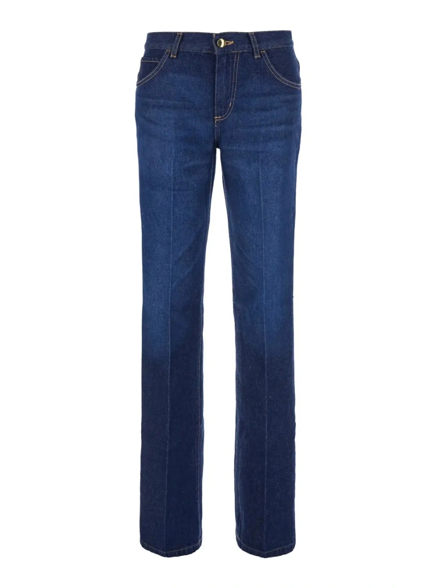 Blugi Blue jeans with logo patch on the back in denim for women - Img 3