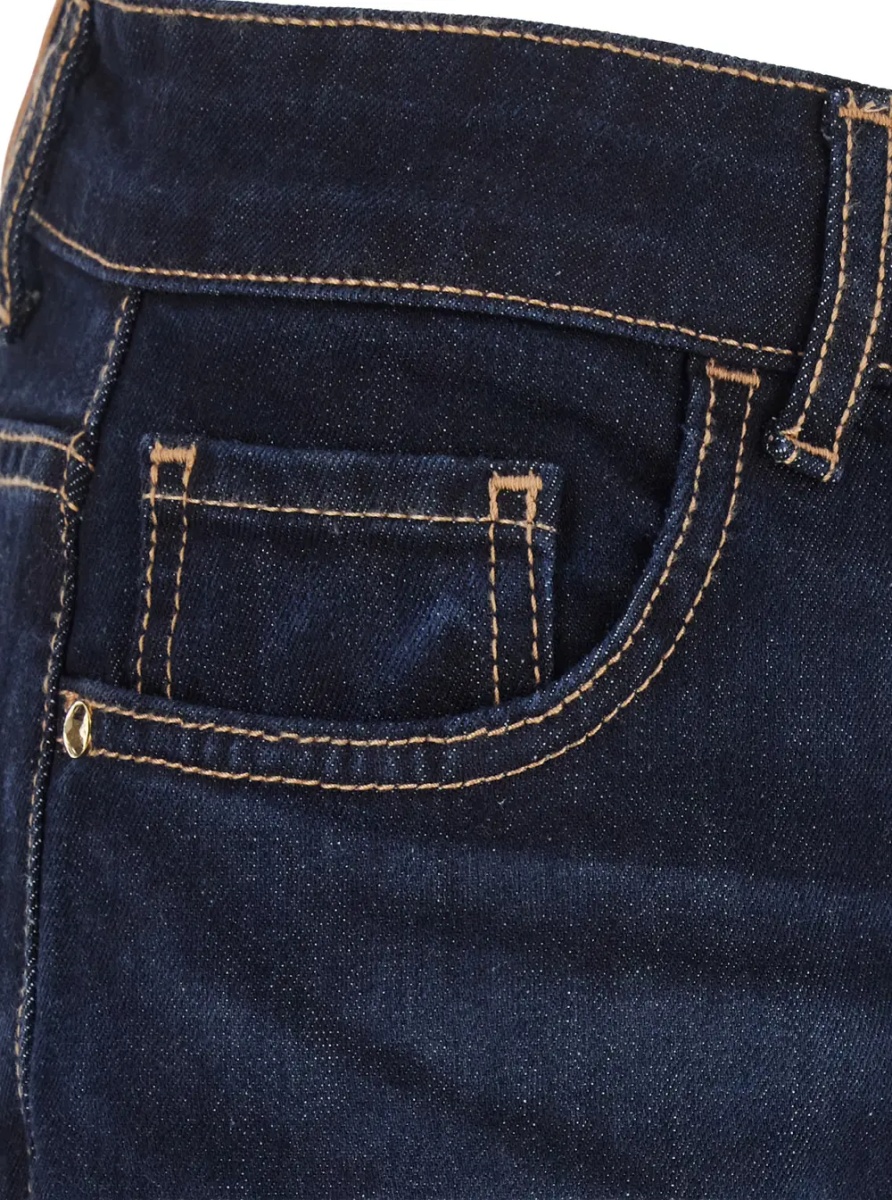 Blugi Blue jeans with unique denim fabric details for women - Img 2