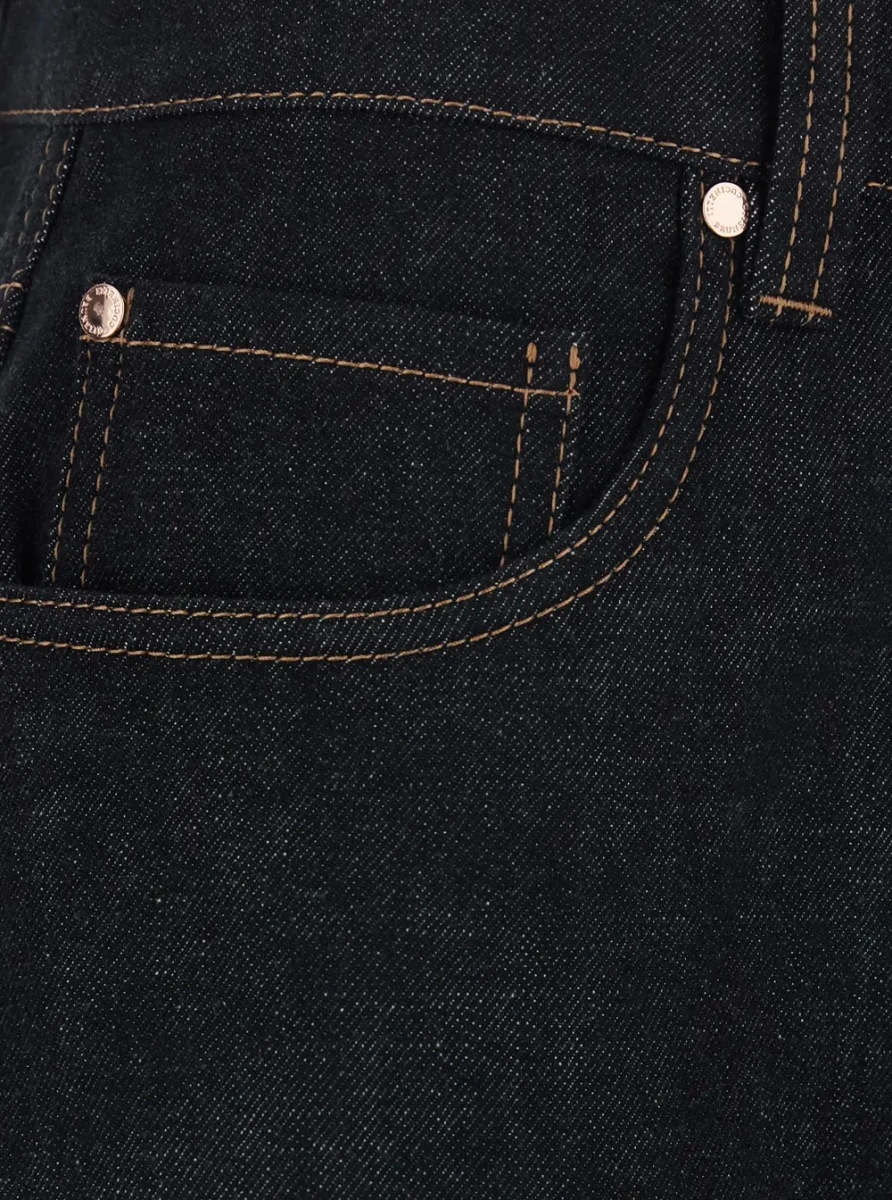Blugi Brunello Cucinelli negri din denim - Img 3