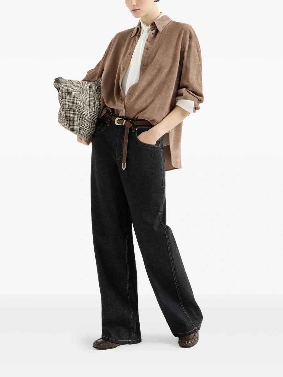 Blugi Brunello Cucinelli negri din denim - Img 5