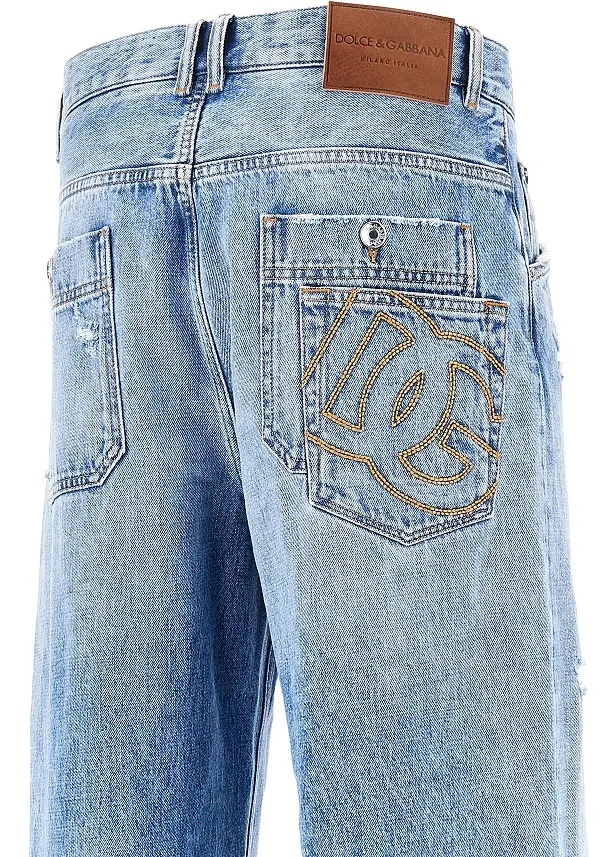 Blugi Distressed denim Over pants - Img 4