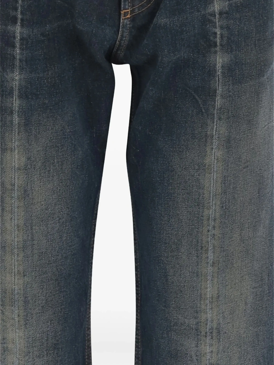 Blugi Distressed straight-leg cotton denim Jeans - Img 4