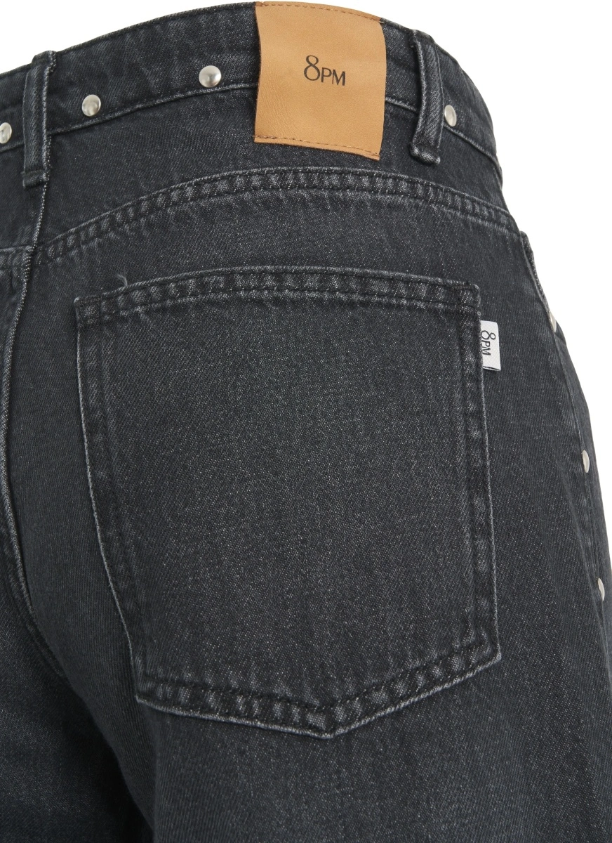 Blugi drepti 8PM gri din denim - Img 5
