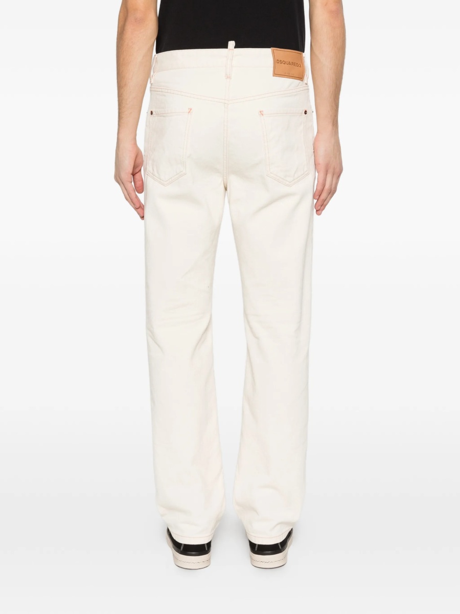Blugi drepti DSQUARED2 albastri din spandex/elastan si polyester - Img 4