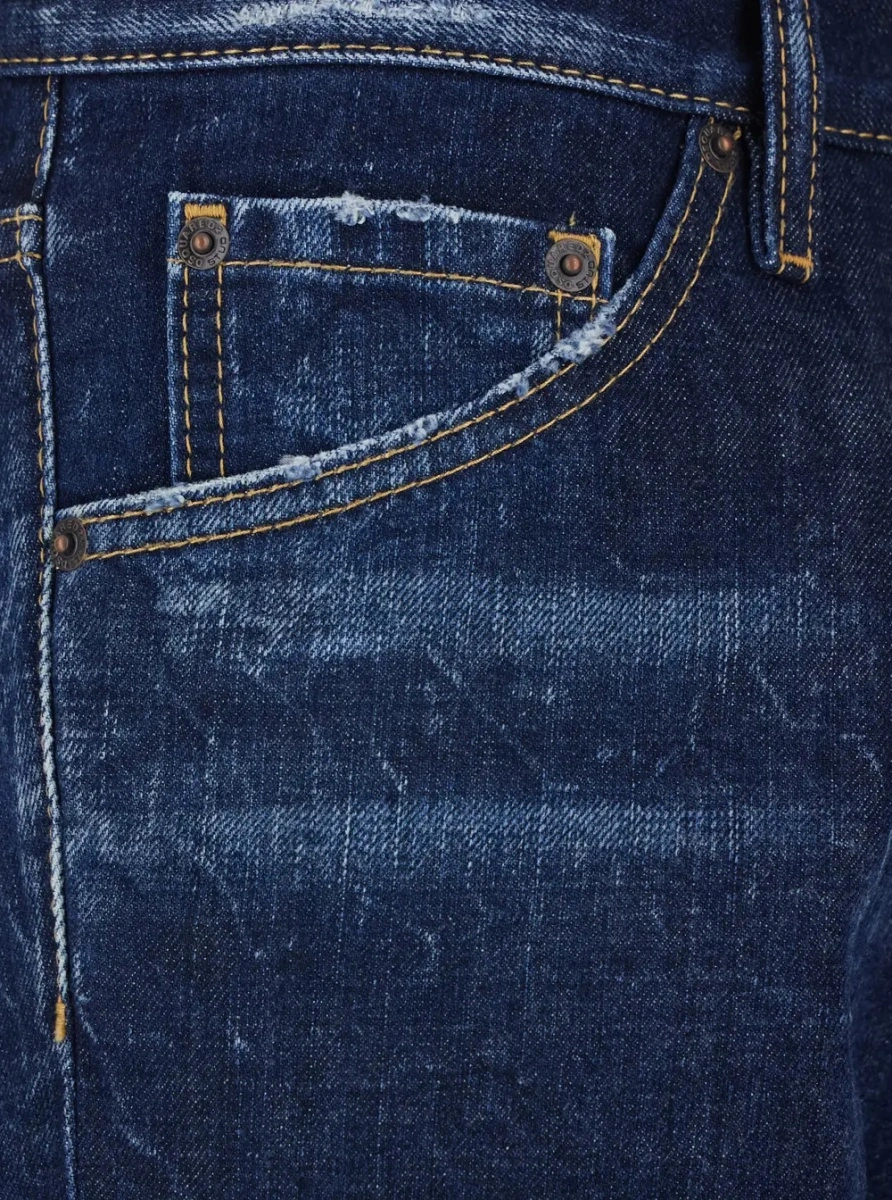 Blugi DSQUARED2 albastri din denim 'Cool Guy' - Img 3