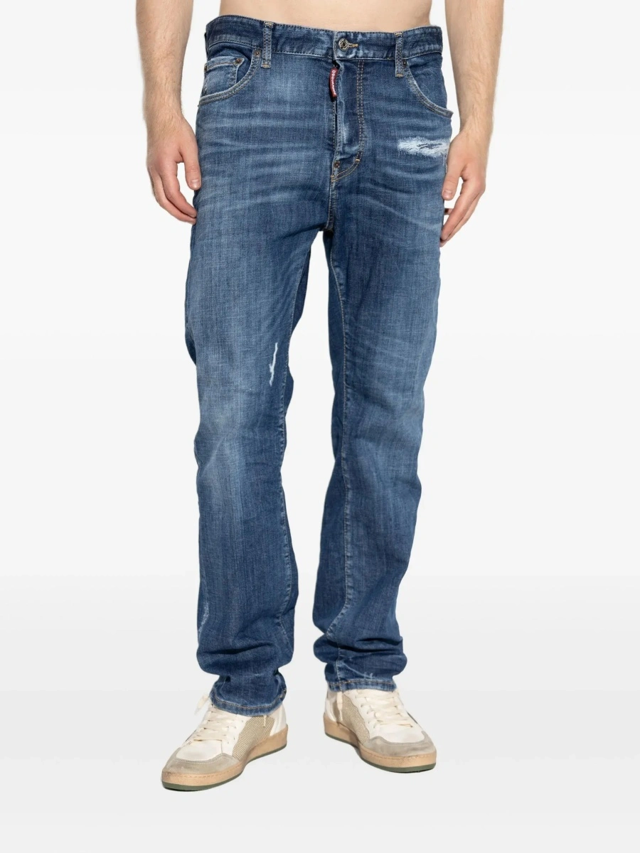 Blugi DSQUARED2 albastri din denim - Img 5