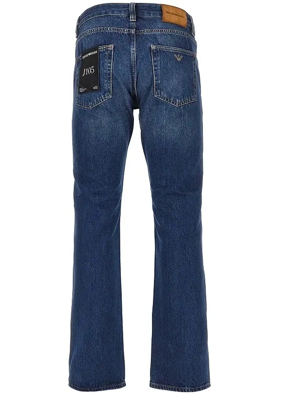 Blugi Emporio Armani albastri din denim - Img 3