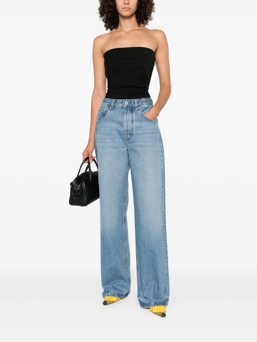 Blugi evazati JACQUEMUS albastri din bumbac - Img 2