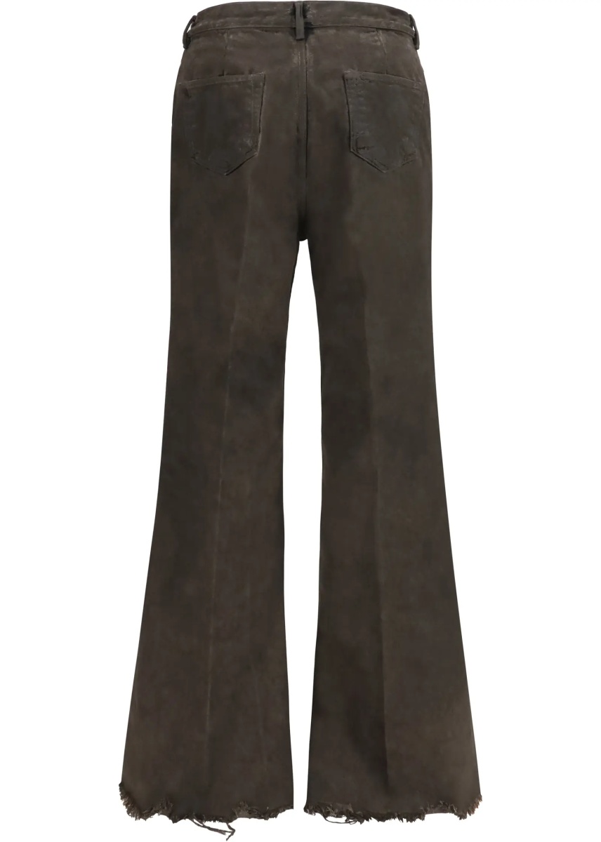 Blugi Flared frayed hem cotton Jeans - Img 2