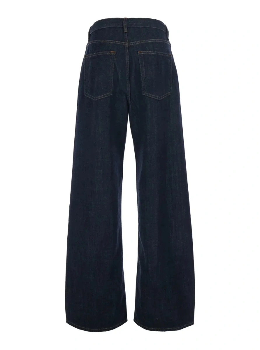 Blugi FRAME albastri din denim 'The Off-Duty Drawstring Bow' - Img 2