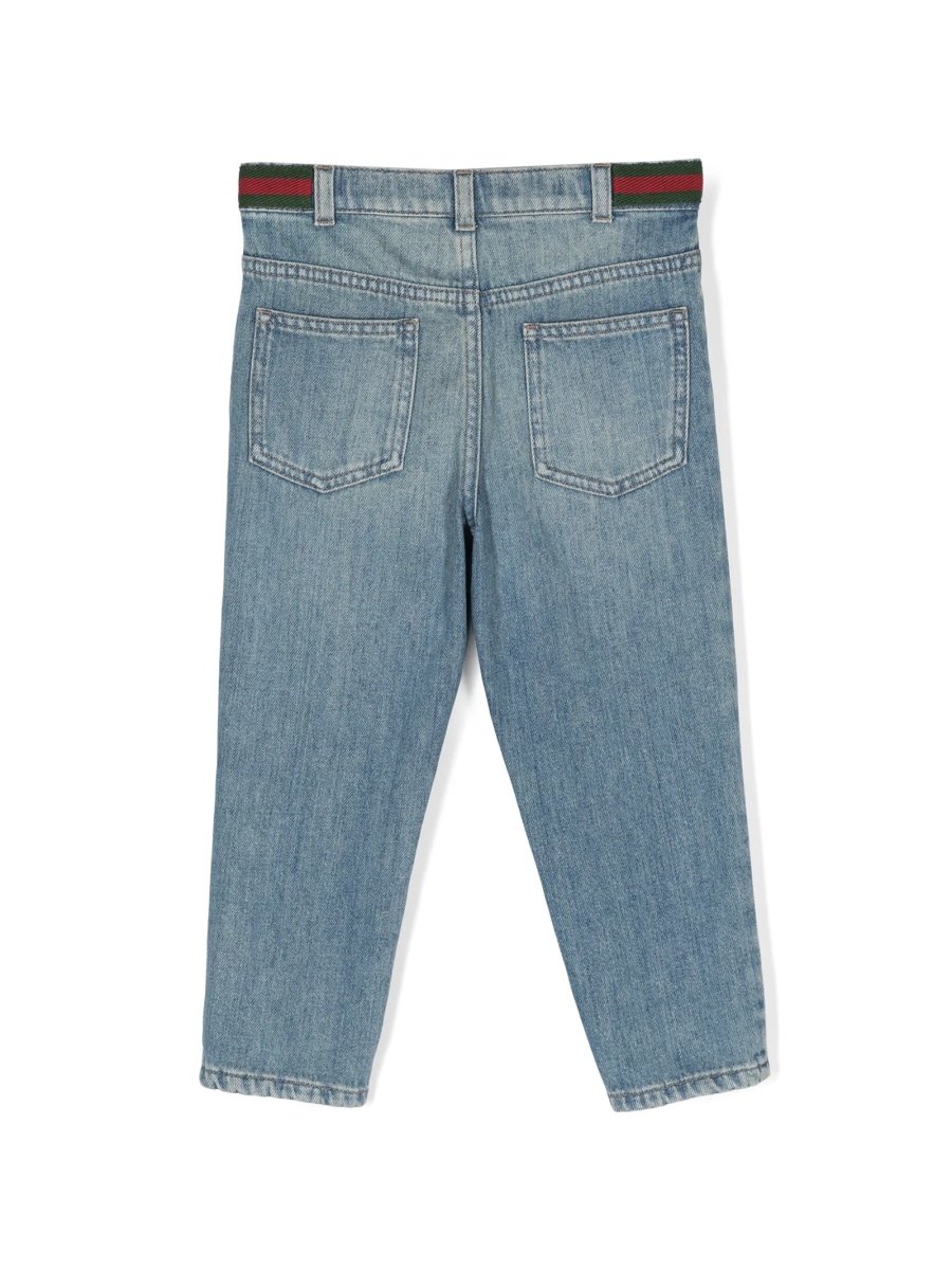 Blugi Gucci albastri din polyester si bumbac - Img 2