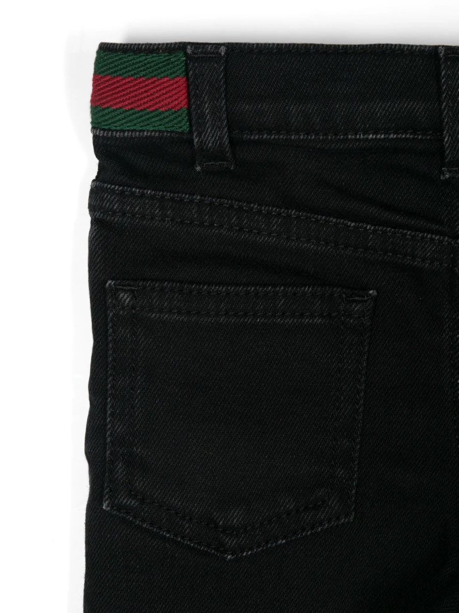 Blugi Gucci negri din bumbac si spandex/elastan - Img 3