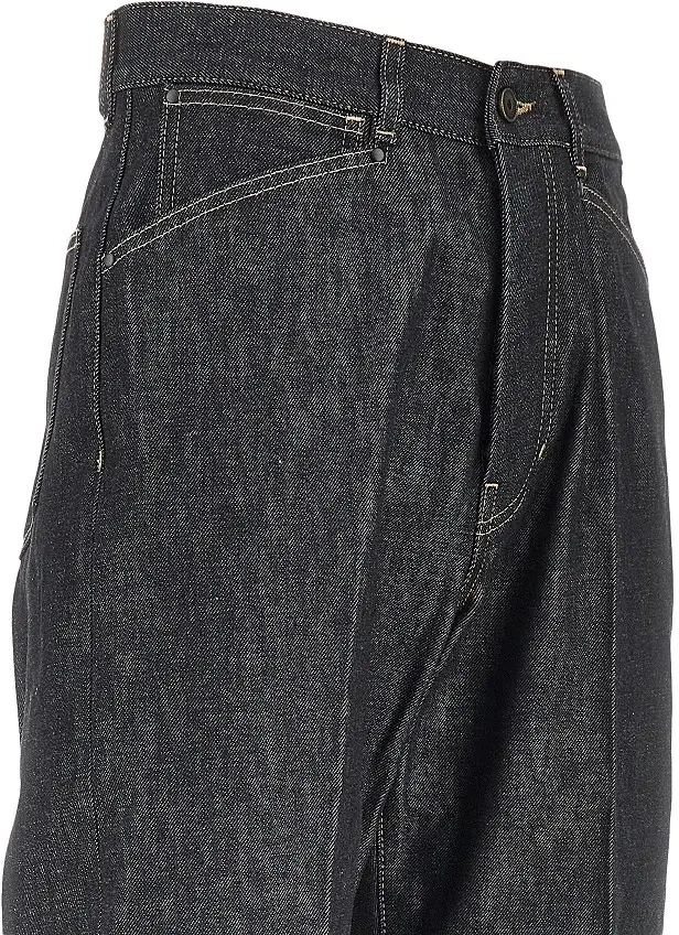Blugi LEMAIRE negri din denim - Img 2
