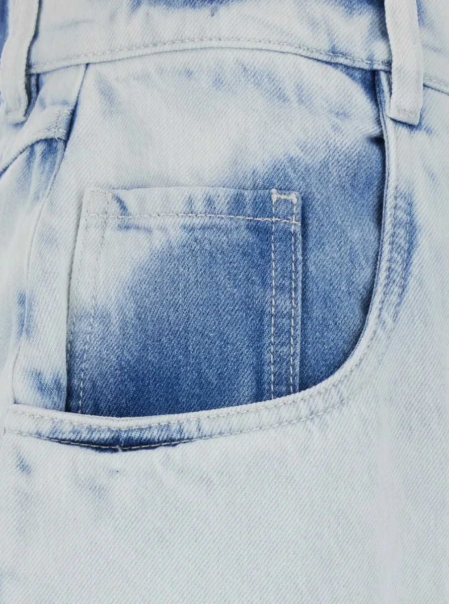 Blugi Maison Margiela albastri din bumbac - Img 3