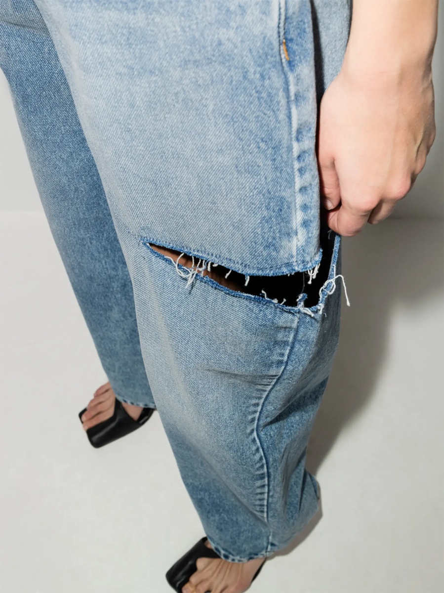 Blugi Ripped wide leg jeans - Img 7