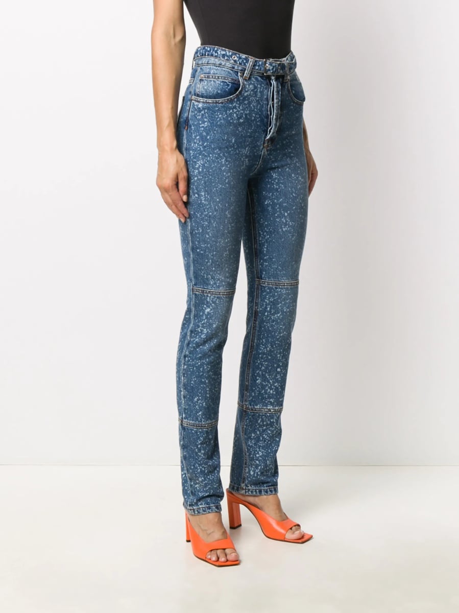 Blugi Skinny MSGM albastri din bumbac - Img 3