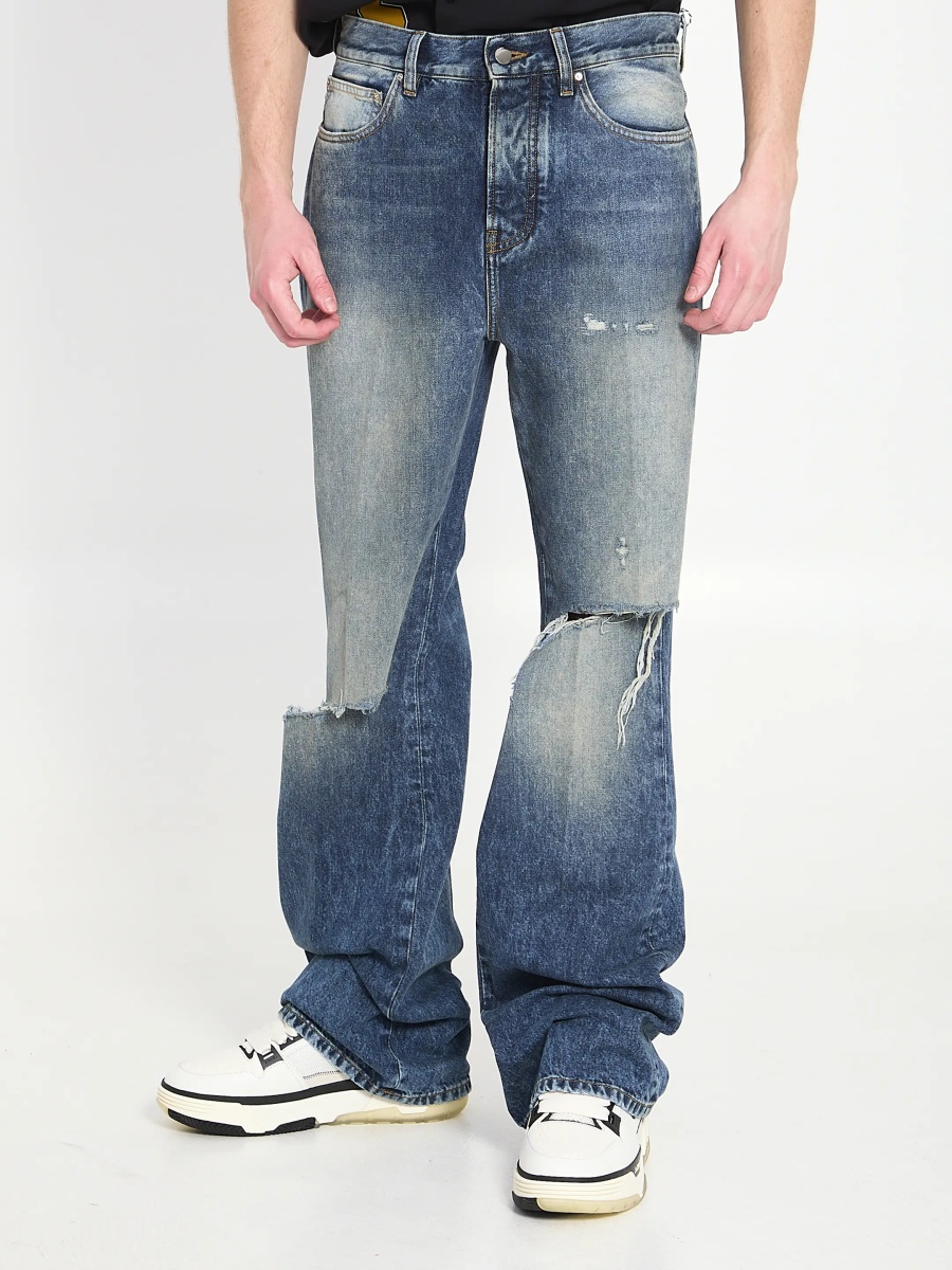 Blugi Slashed Boot Cut Jeans - Img 2