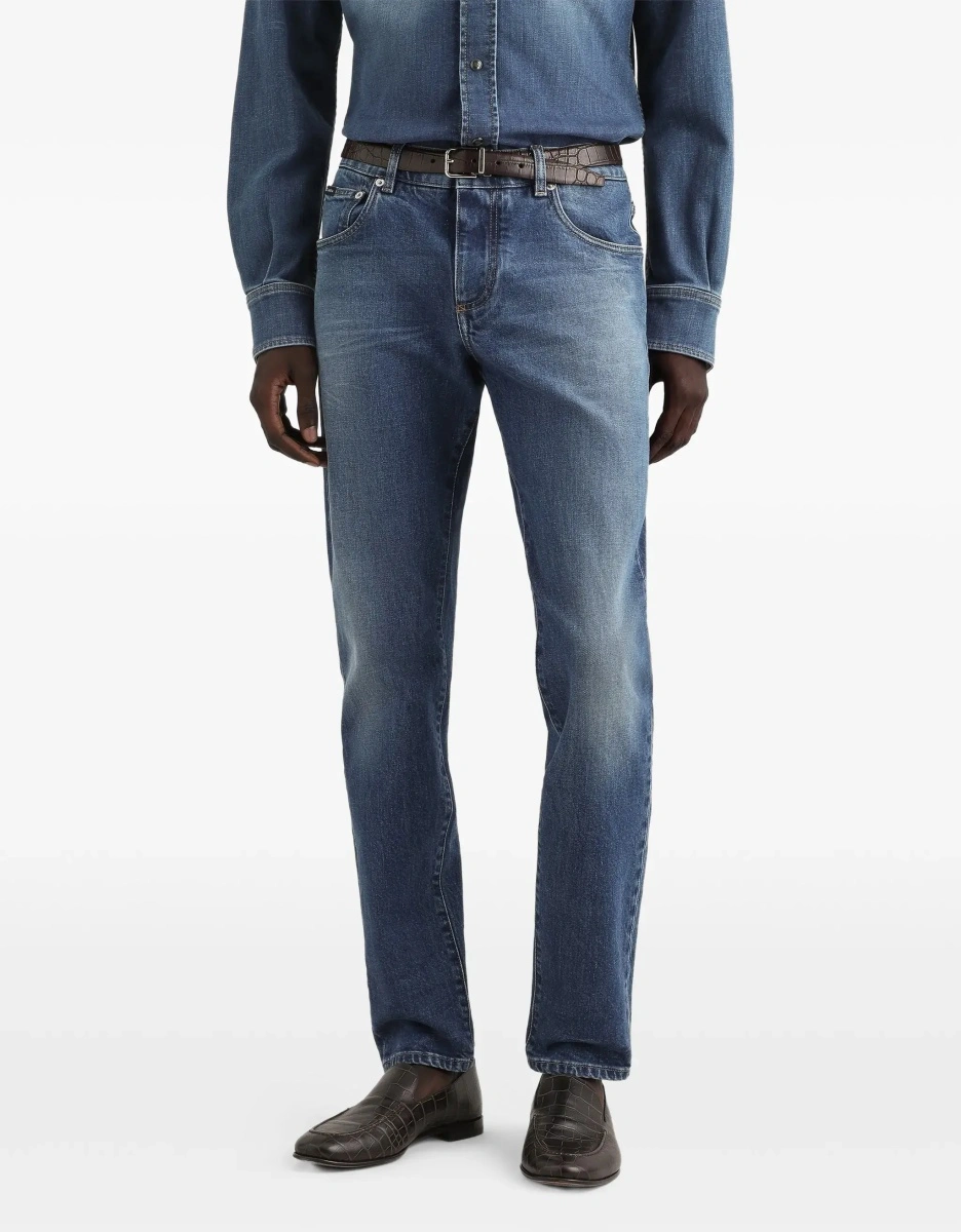 Blugi Slim stretch Jeans with DG logo - Img 6