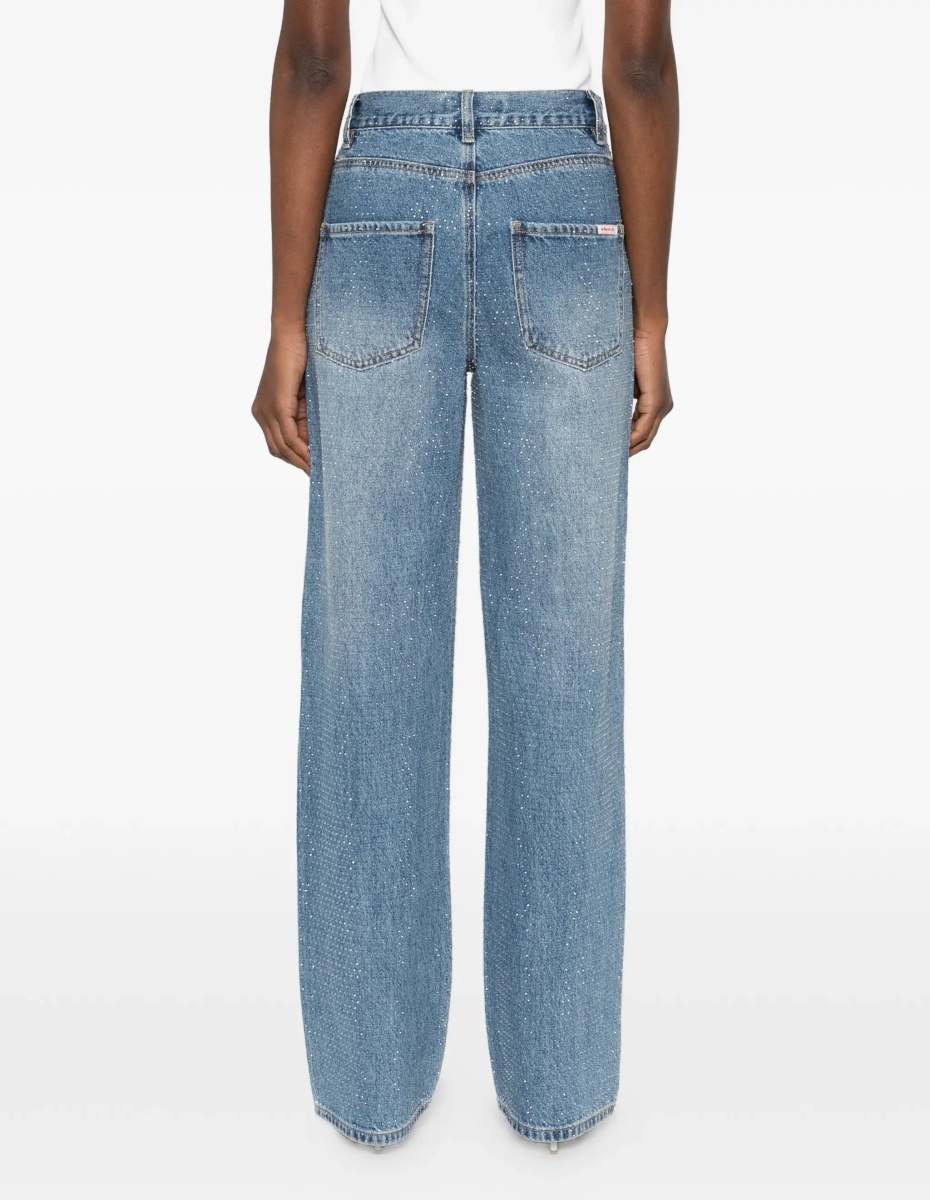 Blugi Straight-leg Jeans with all-over rhinestones - Img 4