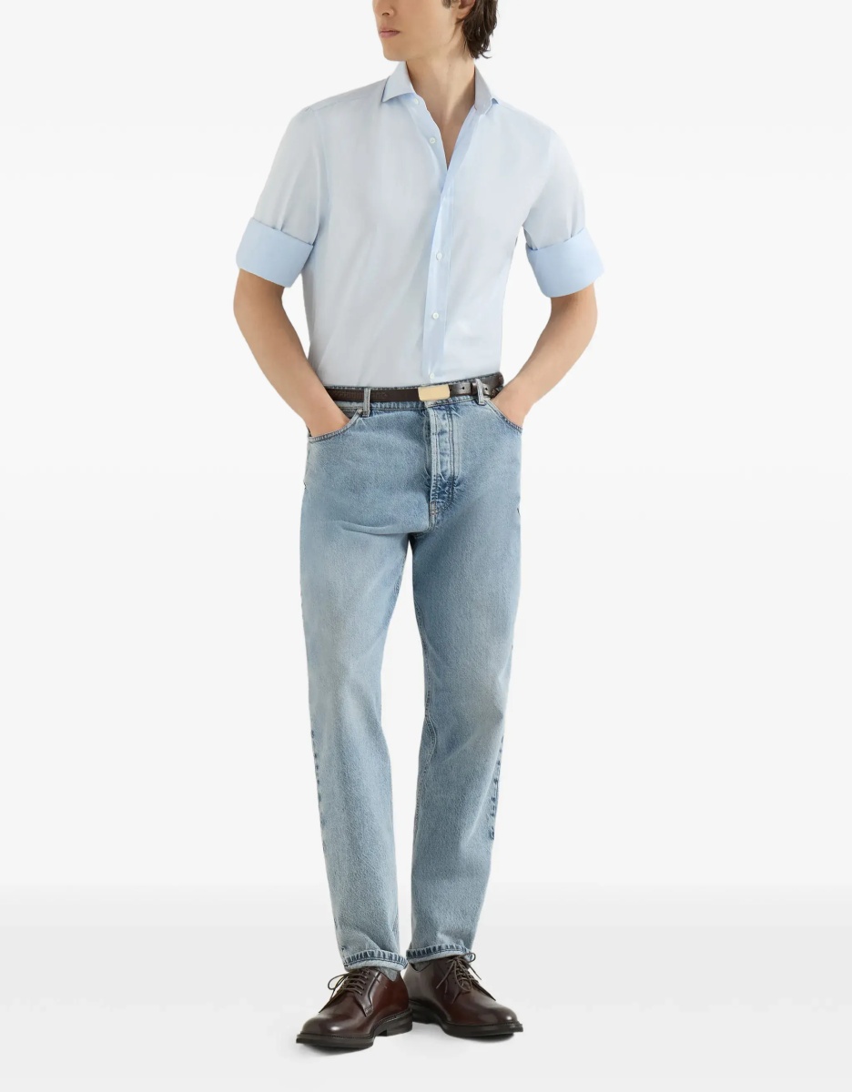 Blugi Straight-leg turn-up Jeans - Img 5