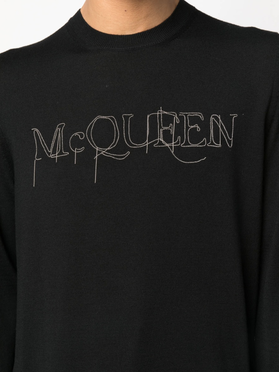 Bluza de trening Alexander McQueen neagra din lana - Img 5