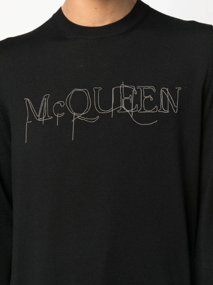 Bluza de trening Alexander McQueen neagra din lana - Img 5