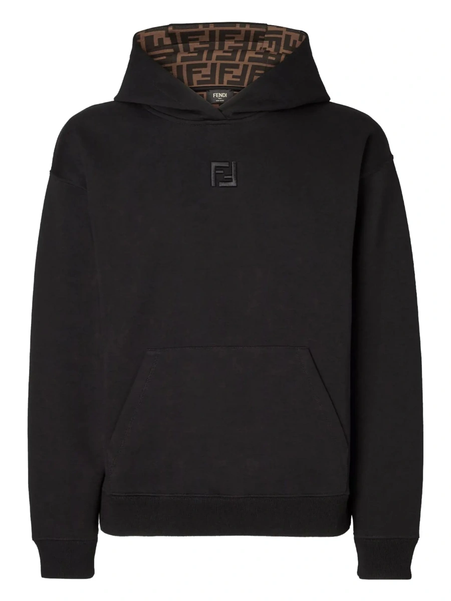 Bluza de trening Fendi neagra din bumbac - Img 6