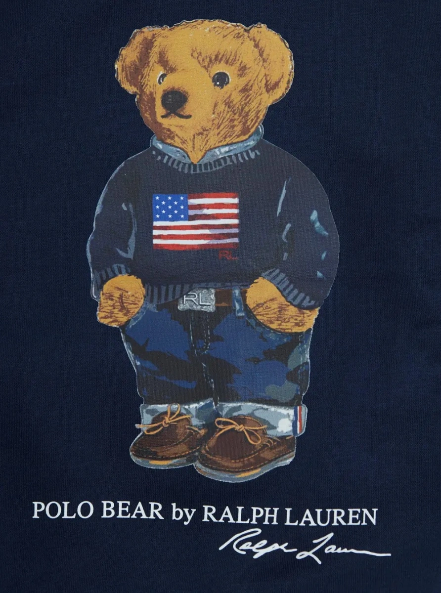 Bluza de trening Ralph Lauren 'Polo Bear' albastra din bumbac - Img 3