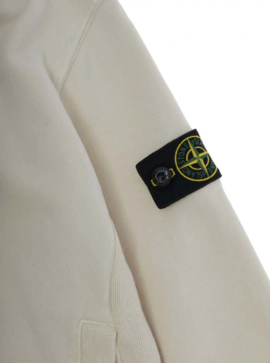 Bluza de trening Stone Island alba din bumbac - Img 3