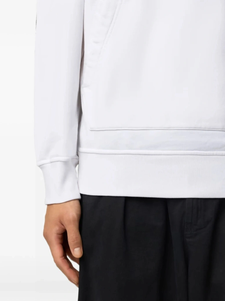 Bluza de trening Stone Island alba din bumbac - Img 6