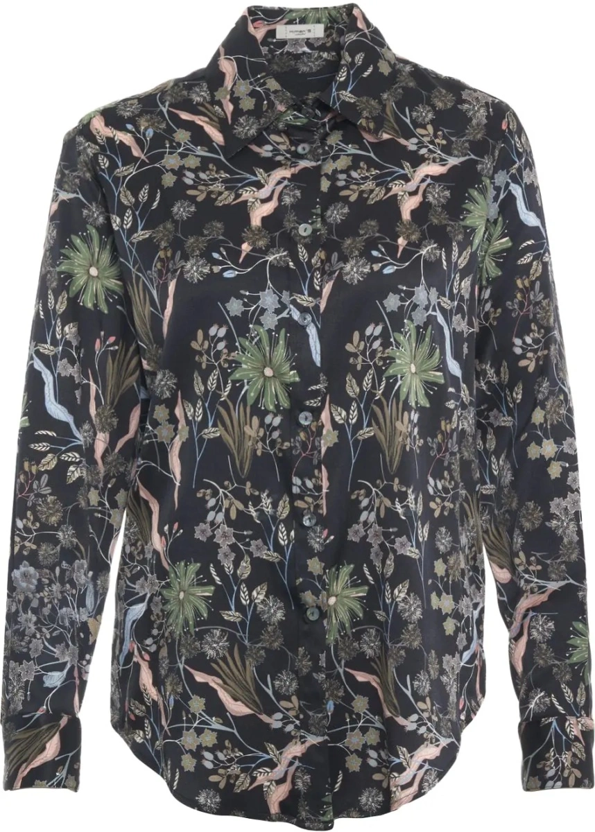 Bluza eleganta Himon's multicolor din matase - Img 2