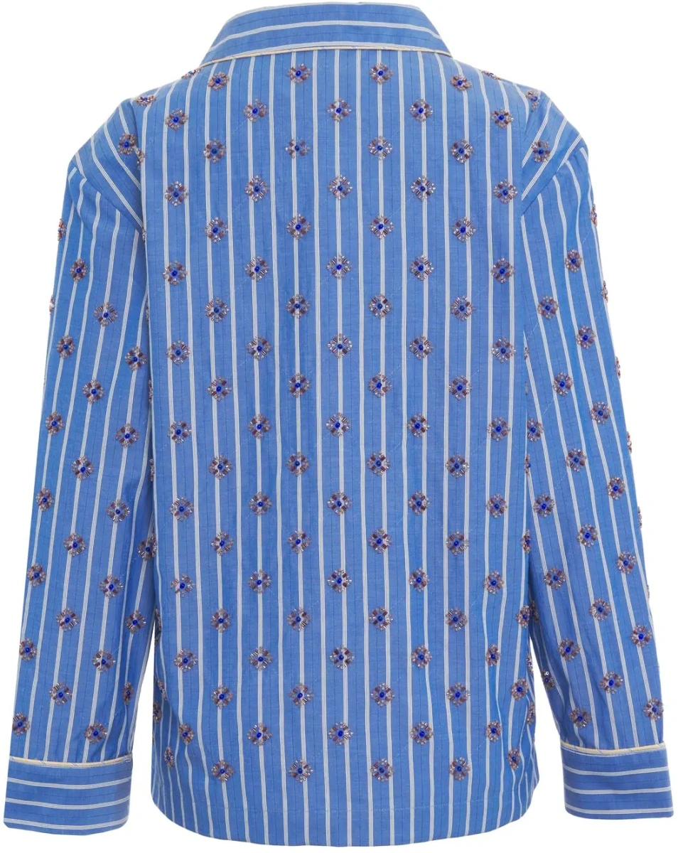Bluza eleganta Munthe albastra 'Vintager' - Img 3